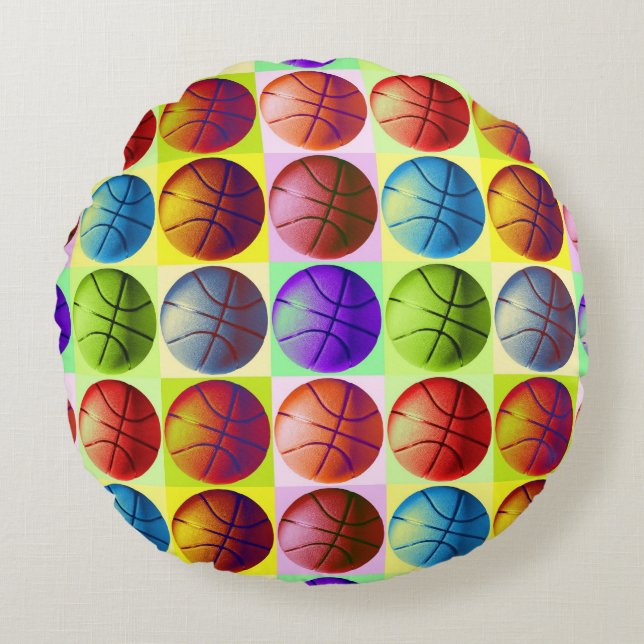 Coussins Ronds Pop Art Basket (Devant)