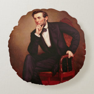 Coussins Ronds Portrait d'Abraham Lincoln