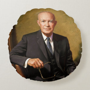 Coussins Ronds Portrait du président américain Dwight Eisenhower