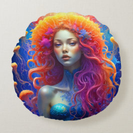 Coussins Ronds Portrait d'une fille d'Atlantis