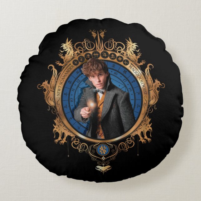 Coussins Ronds Portrait NEWT SCAMANDER™ (Devant)
