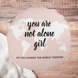 Coussins Ronds Positif Vous N'Êtes Pas Seul Citation Motivation F