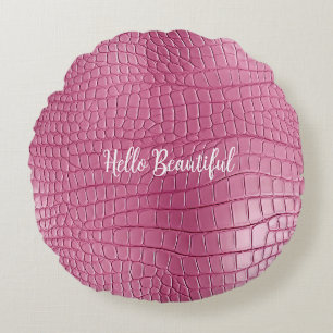 Coussins Ronds Poster de animal Alligator rose