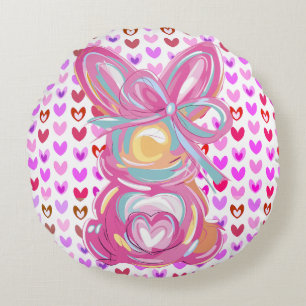 Coussins Ronds Poubelles et coeurs de printemps