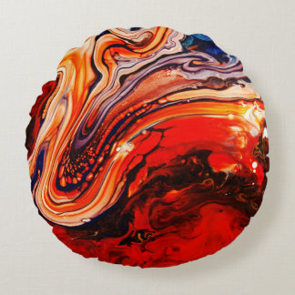 Coussins Ronds Pouring art, art abstrait