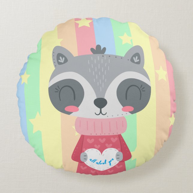 Coussins Ronds Princess Kitty Nourriture ronde Jeu d'oreiller (Devant)
