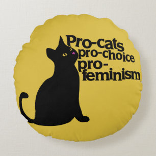 Coussins Ronds pro-chats pro-choix pro-féminisme