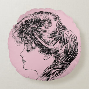 Coussins Ronds Profil d'une fille de Gibson, 1903