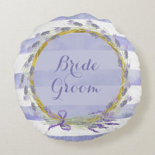 Coussins Ronds Provence Lavande Purple Fleur Mariage Pour toujour