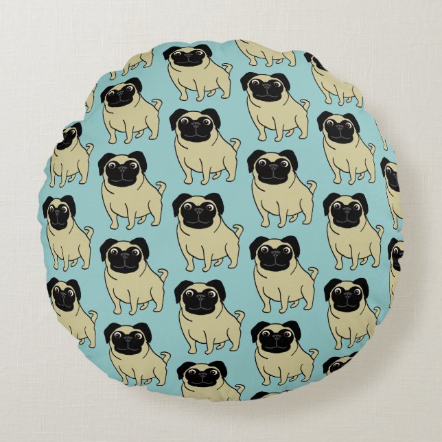 Coussins Ronds Pugs (Devant)