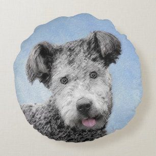 Coussins Ronds Pumi Peinture - Cute Original Chien Art