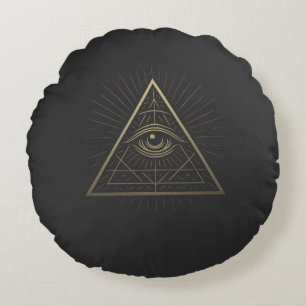 Coussins Ronds Pyramide mystique — L'oeil de la Providence