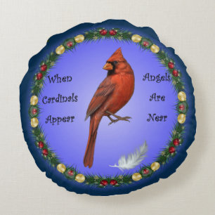 Coussins Ronds Quand Les Cardinaux Apparaissent, Les Anges Sont P