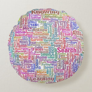 Coussins Ronds Question Apprendre Nuage MotssTexte Motif Message