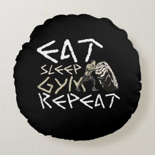 Coussins Ronds Quota Eat Sleep Gym Repeat Funny