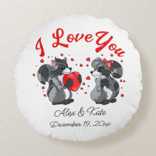 Coussins Ronds Raccoon de Valentines