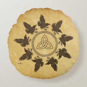 Coussins Ronds Ravens Circle Dance