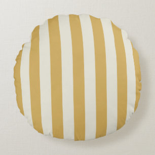 Coussins Ronds Rayures intemporelles Mustard jaune