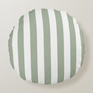 Coussins Ronds Rayures intemporelles Sage Green