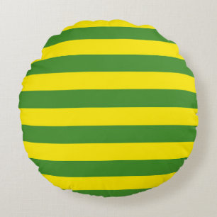 Coussins Ronds Rayures jaune et verte