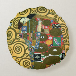 Coussins Ronds Réalisations alias L'Embrassement de Gustav Klimt