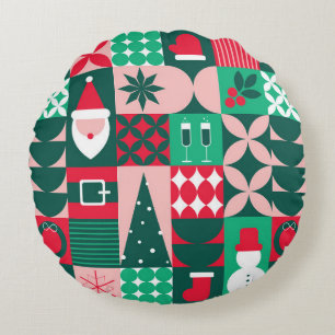 Coussins Ronds Red Green Bauhaus Noël Festivals