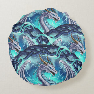Coussins Ronds Red white Dragon pillow