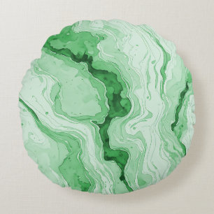 Coussins Ronds Regard de l'agate verte de la forêt de Druzy