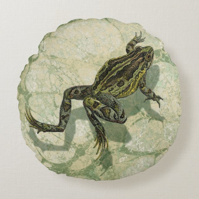 Coussins Ronds Remonter le crapaud dans l'eau (Devant)