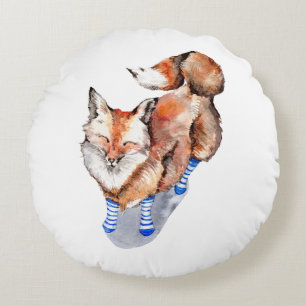 Coussins Ronds Renard en Chaussettes