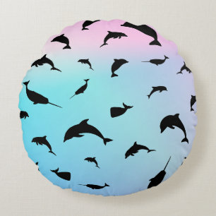 Coussins Ronds requin-taupe sur fond océanique