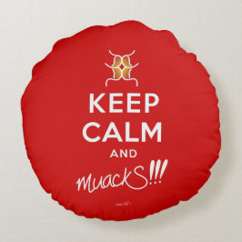 Coussins Ronds Restez calme et mouS ! ! ! Rouge&blanc