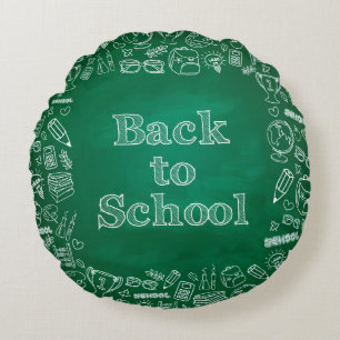 Coussins Ronds Retour à la commission scolaire et clipart