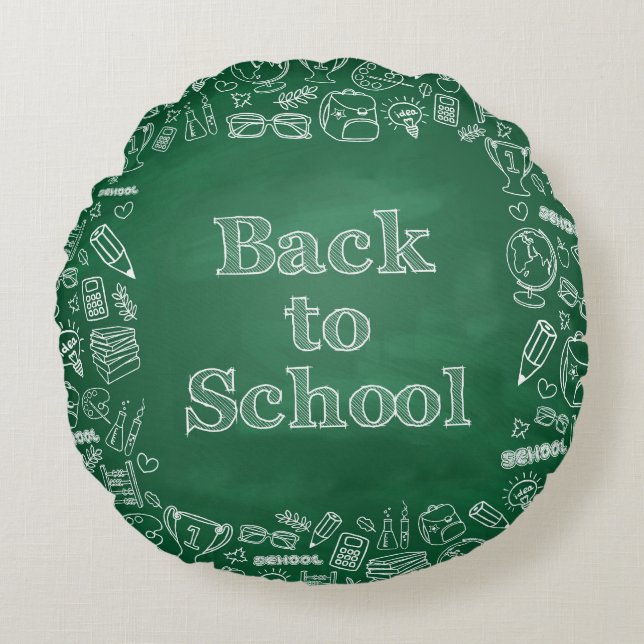 Coussins Ronds Retour à la commission scolaire et clipart (Devant)