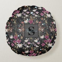 Retro Boho Elegant Fleur sauvage Monogramme