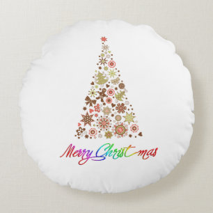 Coussins Ronds Rétro carreau rond d'arbre de Noël