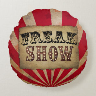 Coussins Ronds Retro Circus Poster FreShow