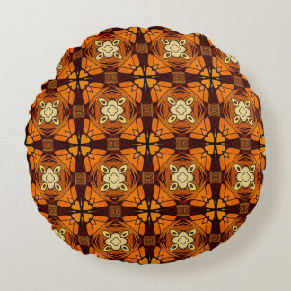 Coussins Ronds Riche Terracotta brûlé orange brun motif
