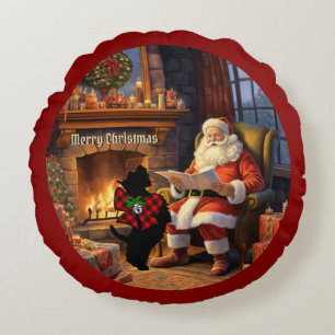 Coussins Ronds Rob Roy MacGregor Scottie Dog Xmas Personnalisé