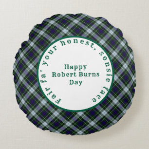 Coussins Ronds Robert Burns Scottish Tartan 2