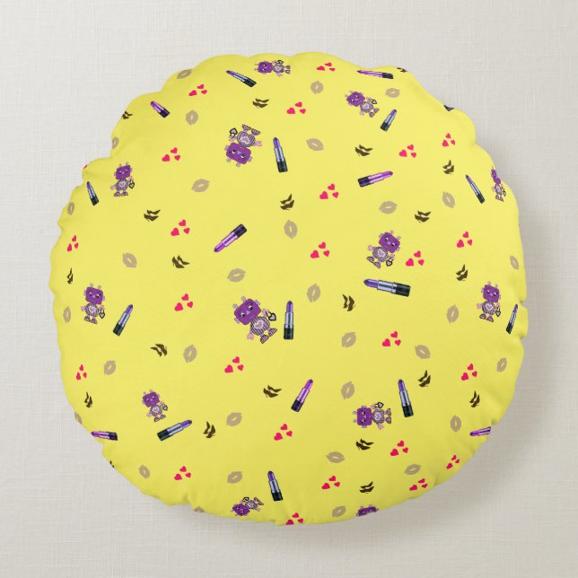 Coussins Ronds Robot à la mode (Devant)