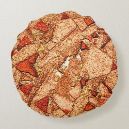 Coussins Ronds Rocher volcanique peint en rouge orange
