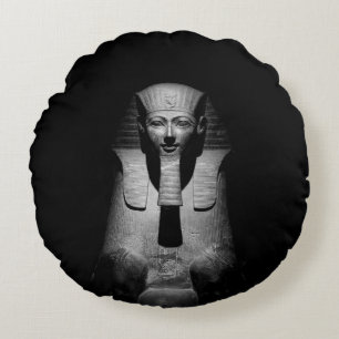 Coussins Ronds Roi pharaon noir et blanc