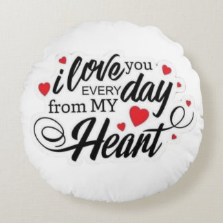 Coussins Ronds Romantic Love Quote