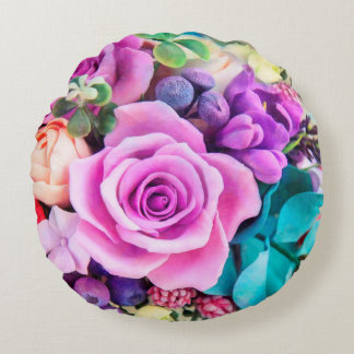 Coussins Ronds Romantic Rose Flowers Garden