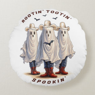 Coussins Ronds Rootin’ Tootin’ Cowboy Ghosts Halloween de l'Ouest