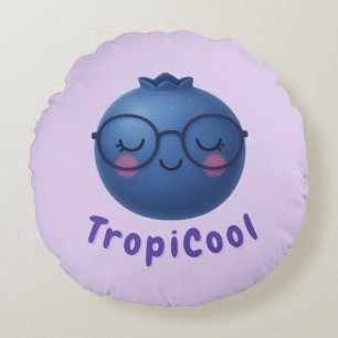 Coussins Ronds ropiCool Blueberry - Caractère Fruit mignon avec G
