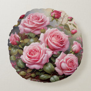 Coussins Ronds rose beau et élégant
