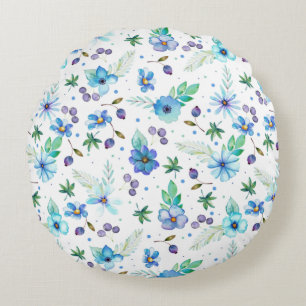Coussins Ronds Rose bleu