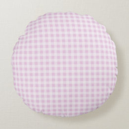 Coussins Ronds Rose Bonbon à Carreaux